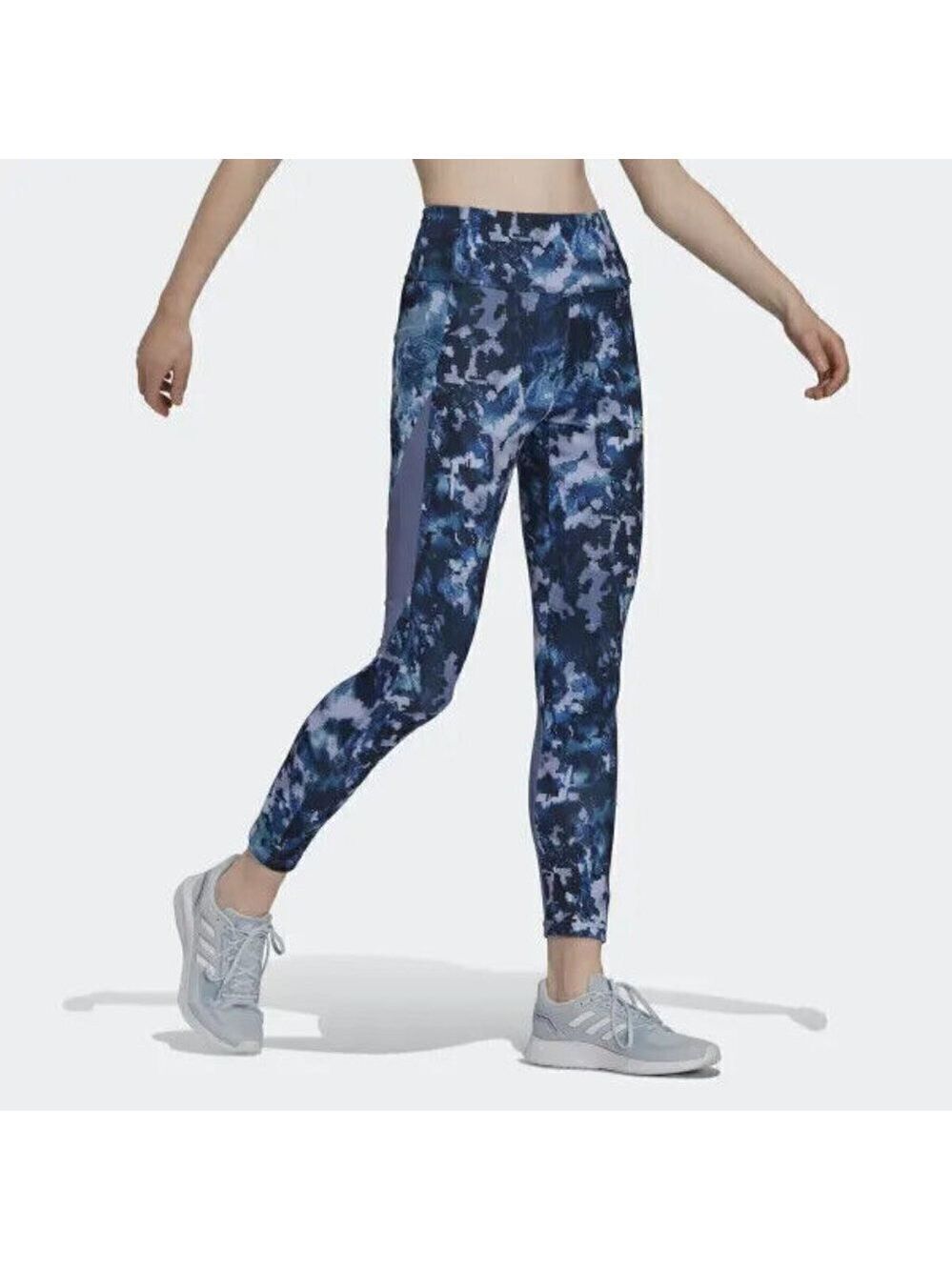 ADIDAS BNWOT "Aeroready" Leggings 7/8 Sz Small New Pull On Hi Rise Purple Print.